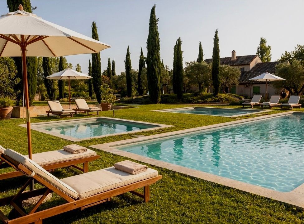 La piscine et les jardins du Domaine de la Myrtille à Pertuis